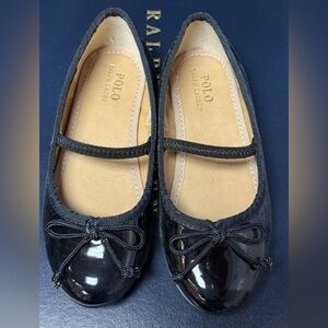Polo by Ralph Lauren Shiny Black Girls Nellie Dress Shoes Size 9 Toddler
